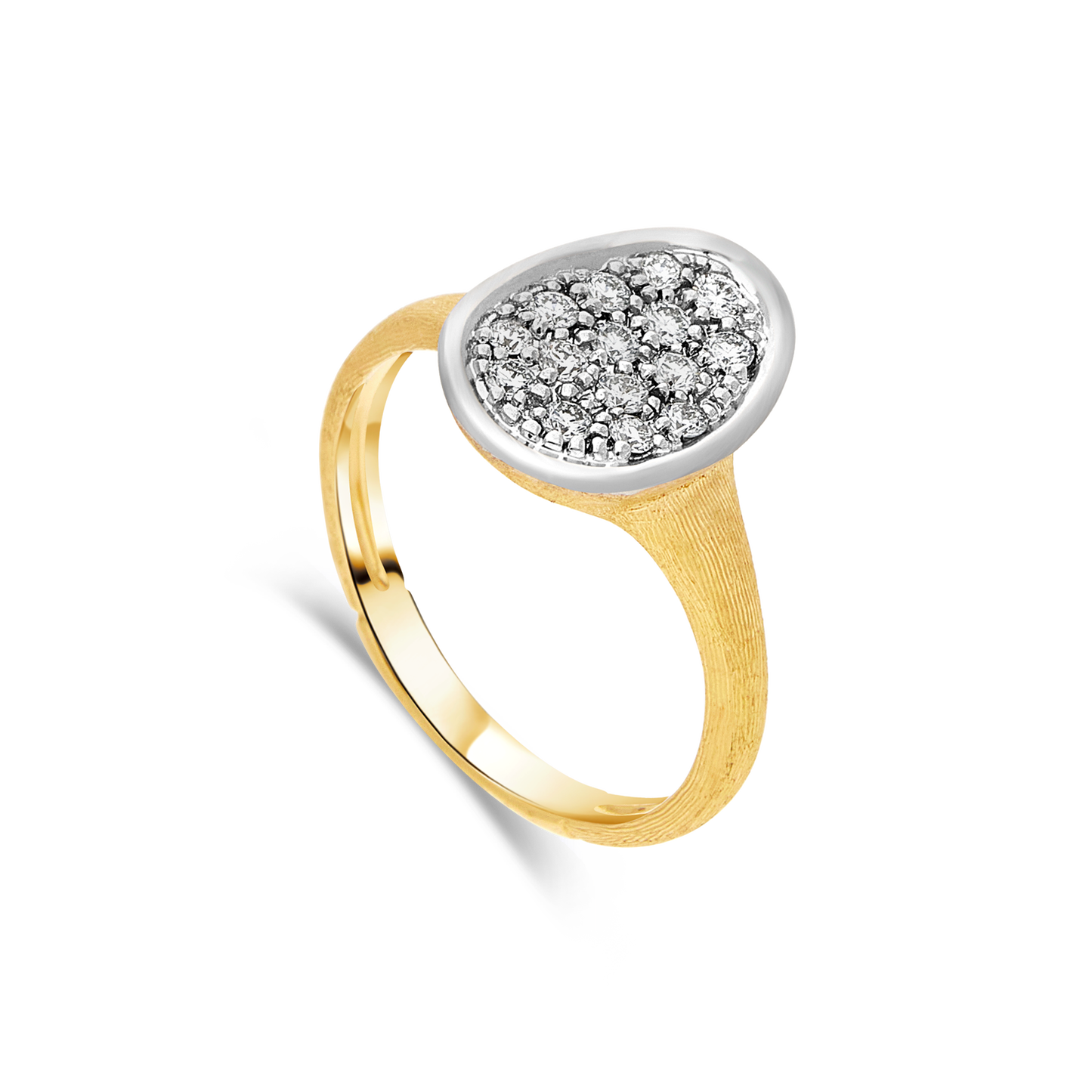 Marco Bicego Lunaria Collection 18ct Yellow Gold and Diamond Small North South Ring