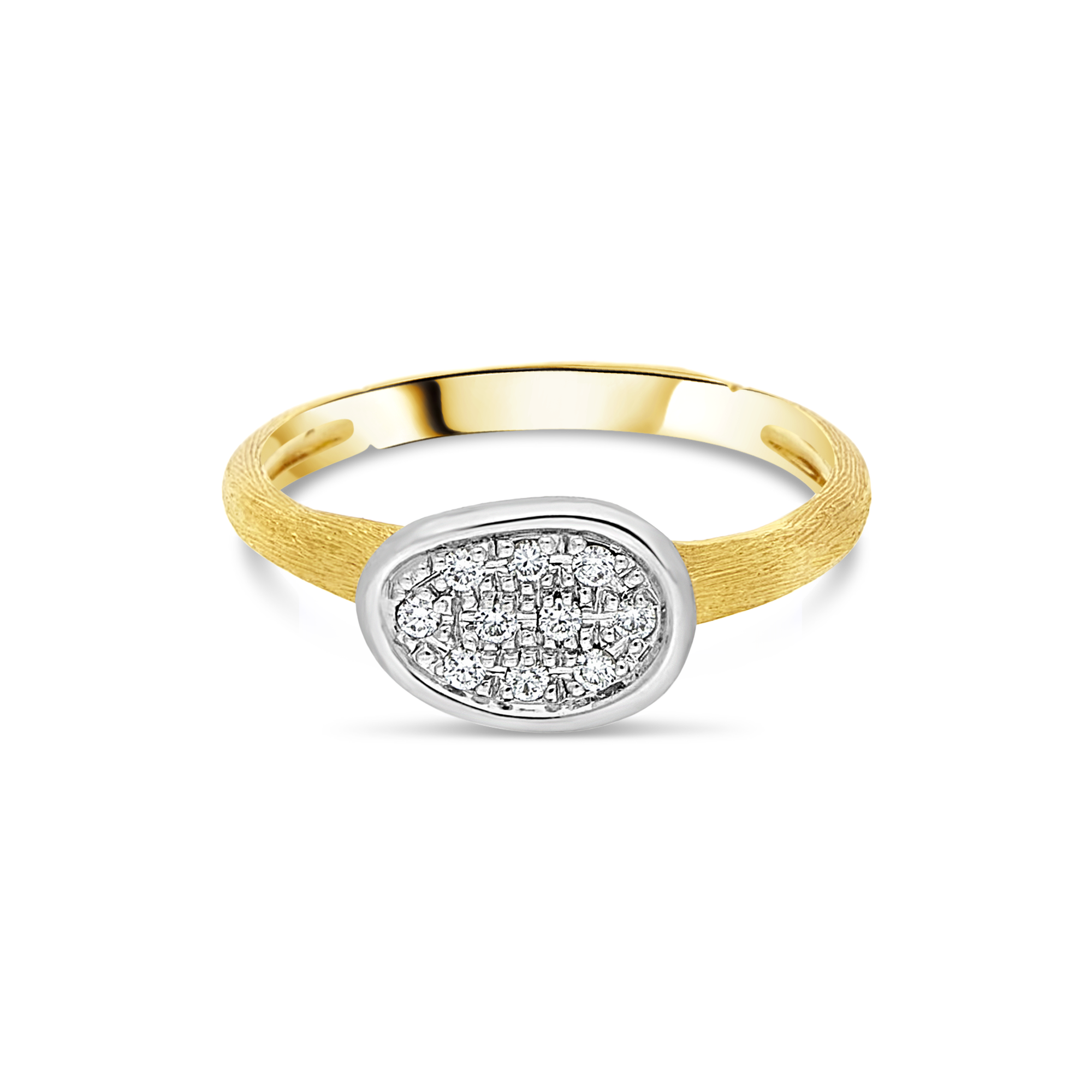 Marco Bicego Lunaria Collection 18ct Yellow Gold and Diamond Petite East West Ring