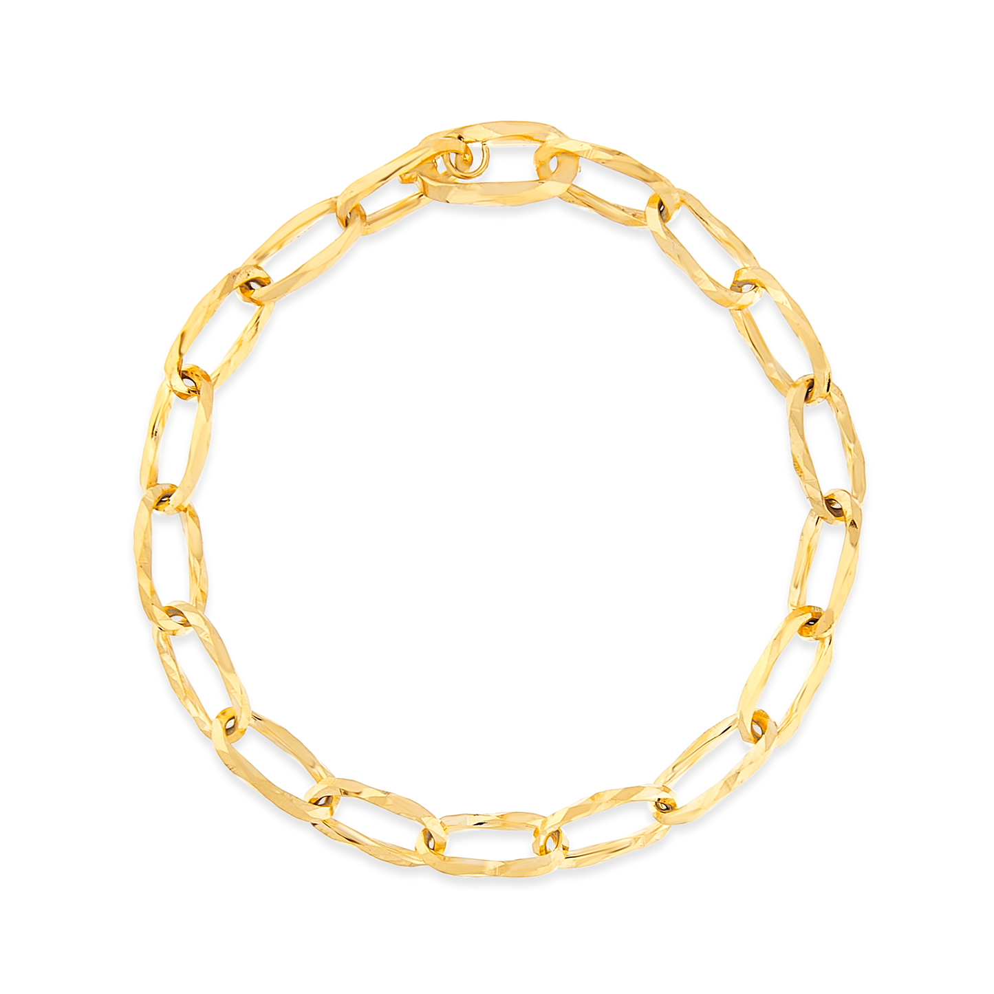 Yellow Gold Oval Link Bracelet