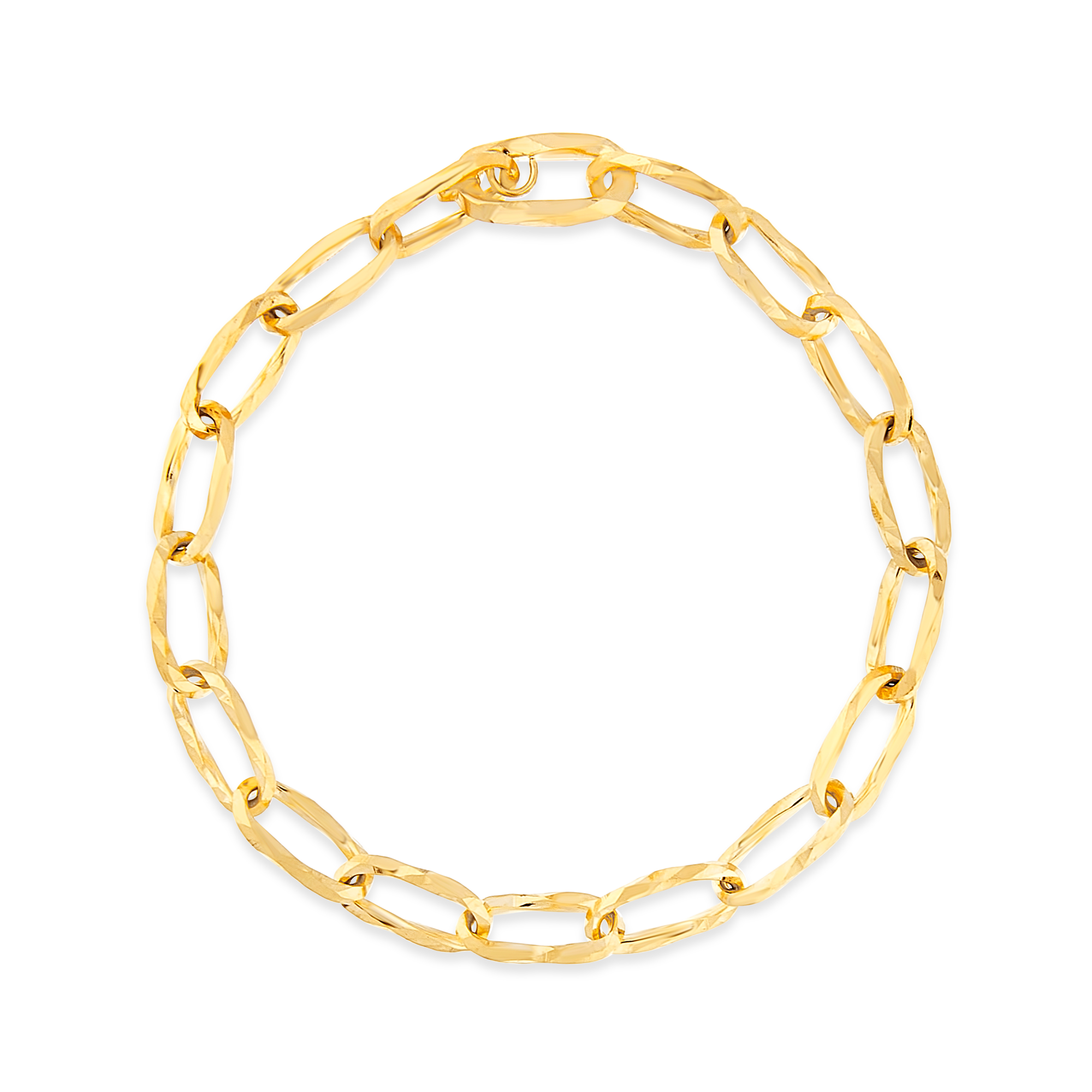 Yellow Gold Oval Link Bracelet