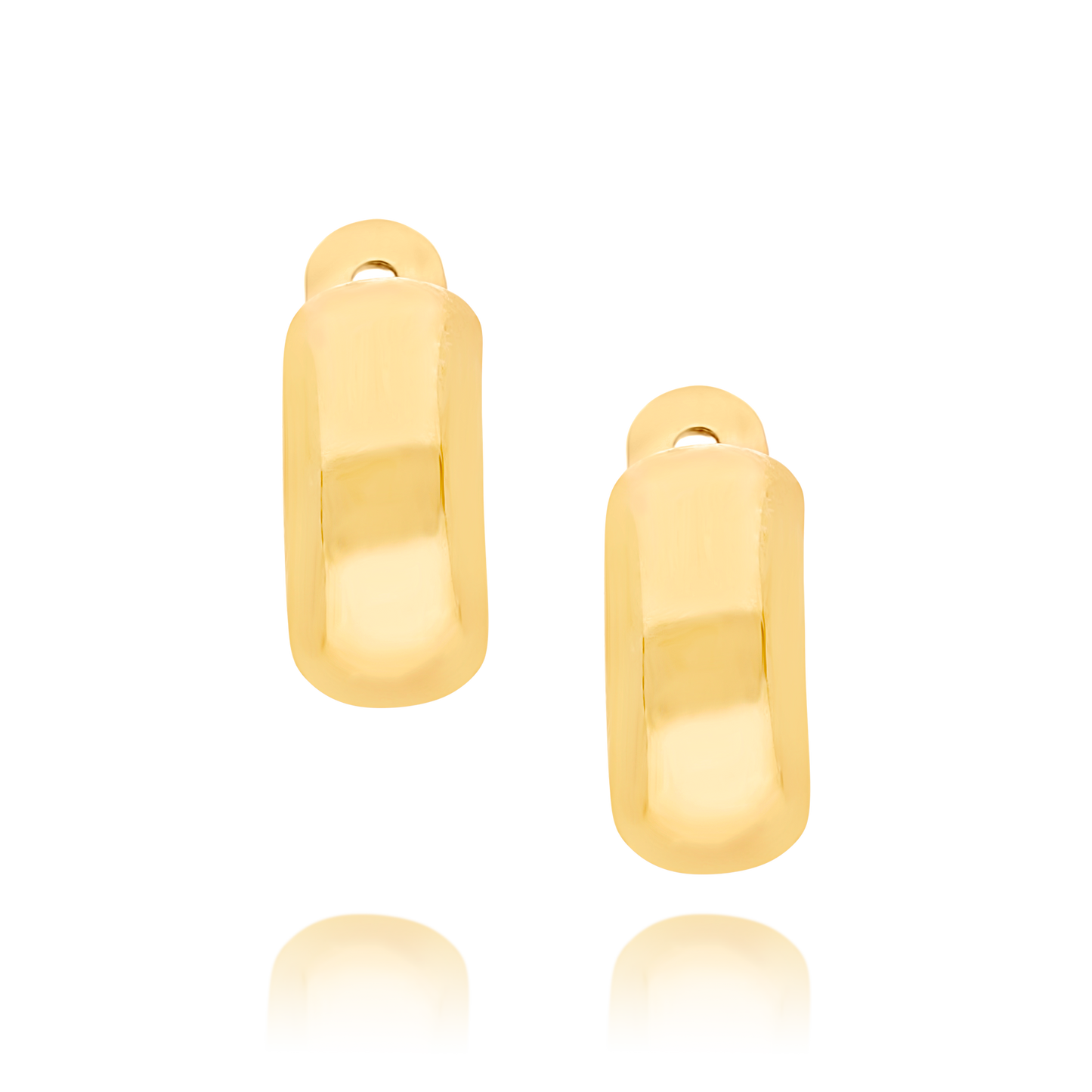Yellow Gold Wide Hoop Earrings