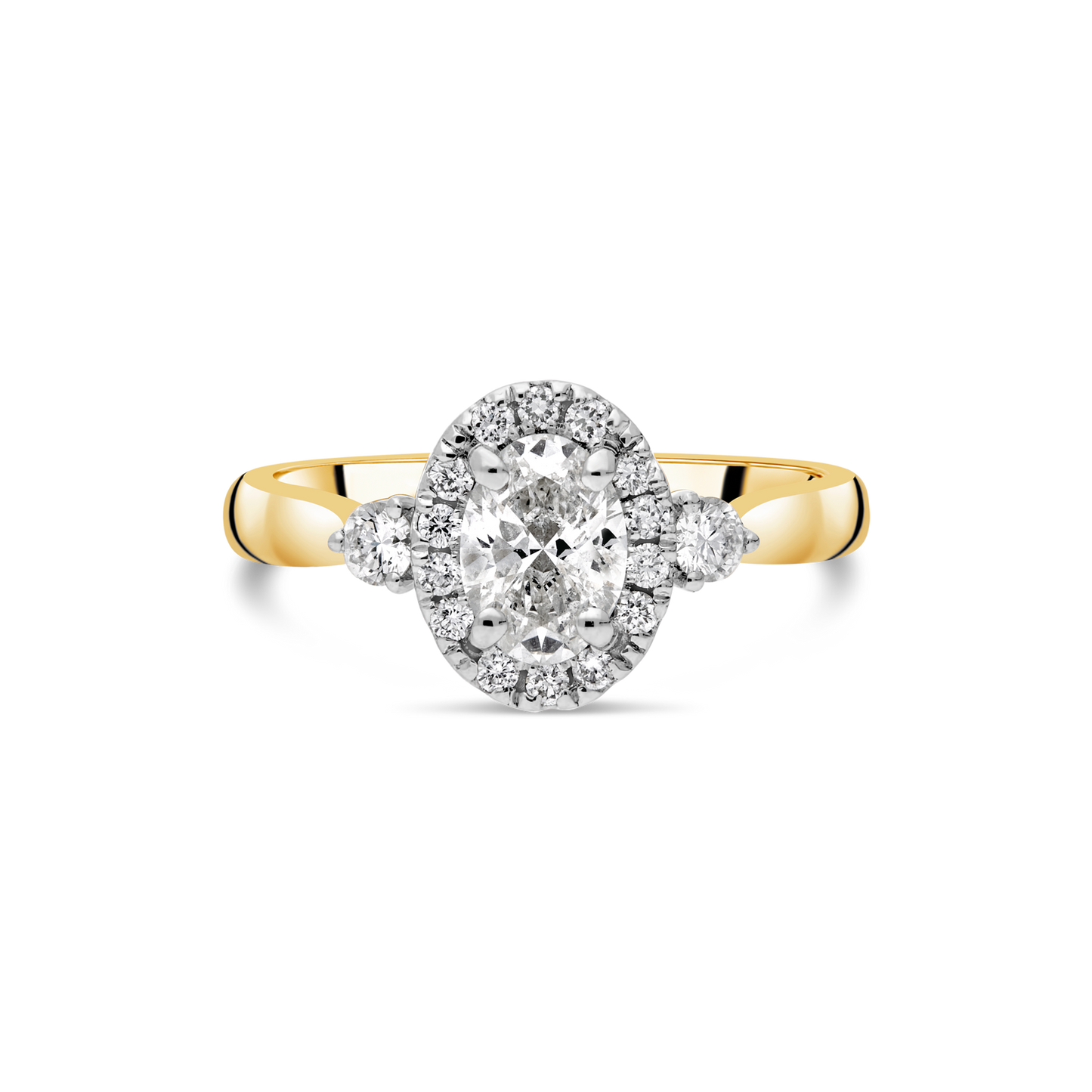 The "Maiden" Oval Diamond Ring with Sides