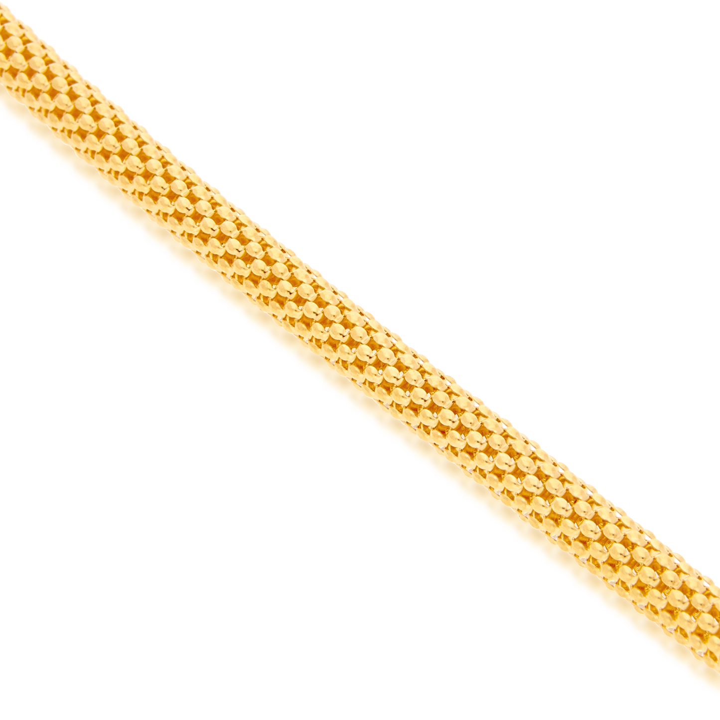 18ct Wide Popcorn Link Bracelet