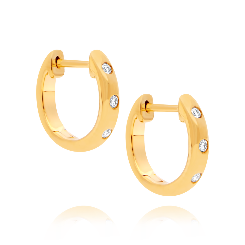 18ct Diamond Set Hoop Earrings