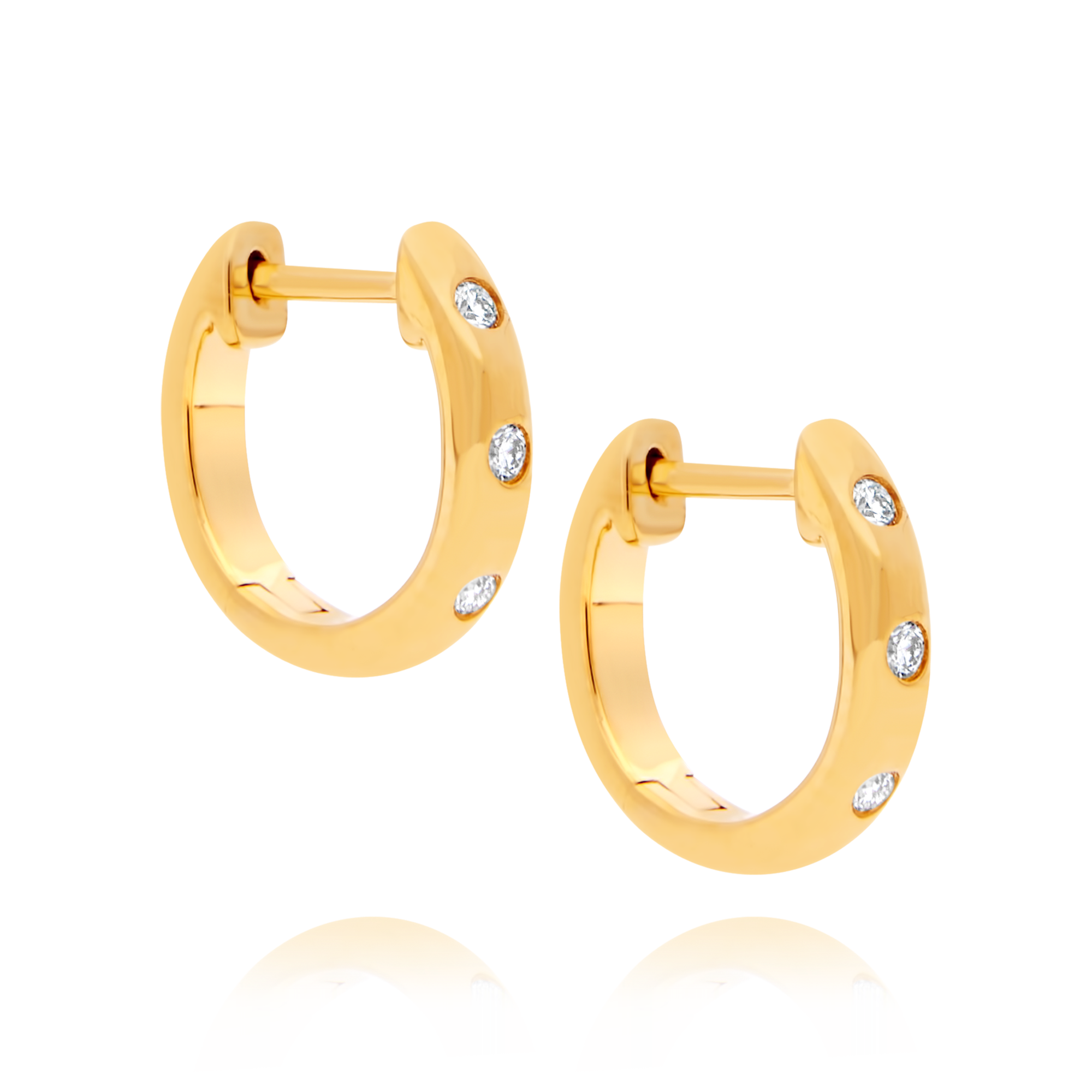 18ct Diamond Set Hoop Earrings