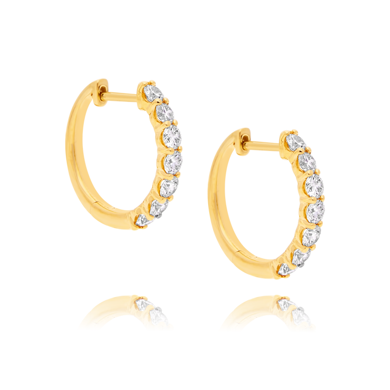 18ct Diamond Hoop Earrings