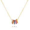 Rainbow Sapphire and Diamond 5 Ring Pendant