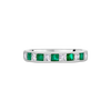 Platinum Emerald and Diamond Channel Eternity Ring