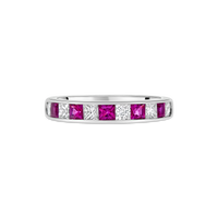 Ruby and Diamond Channel Eternity Ring