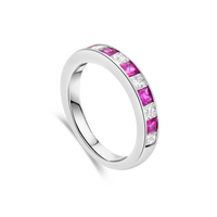 Ruby and Diamond Channel Eternity Ring