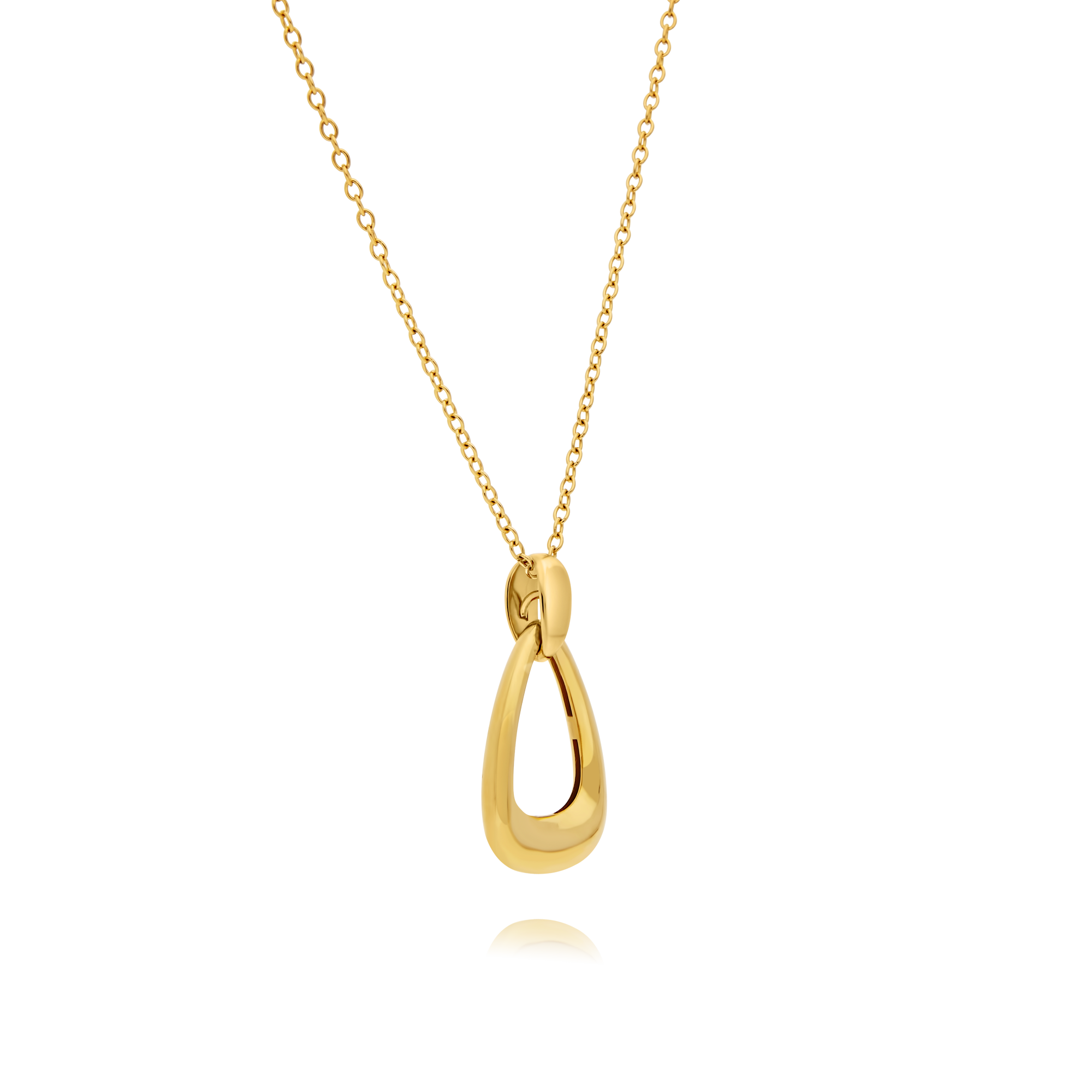 18ct Open Oval Pendant and Chain