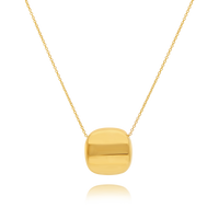 18ct Yellow Gold Square Bead on 17-inch Chain