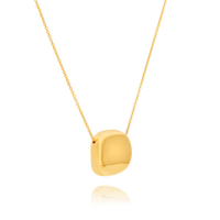 18ct Yellow Gold Square Bead on 17-inch Chain