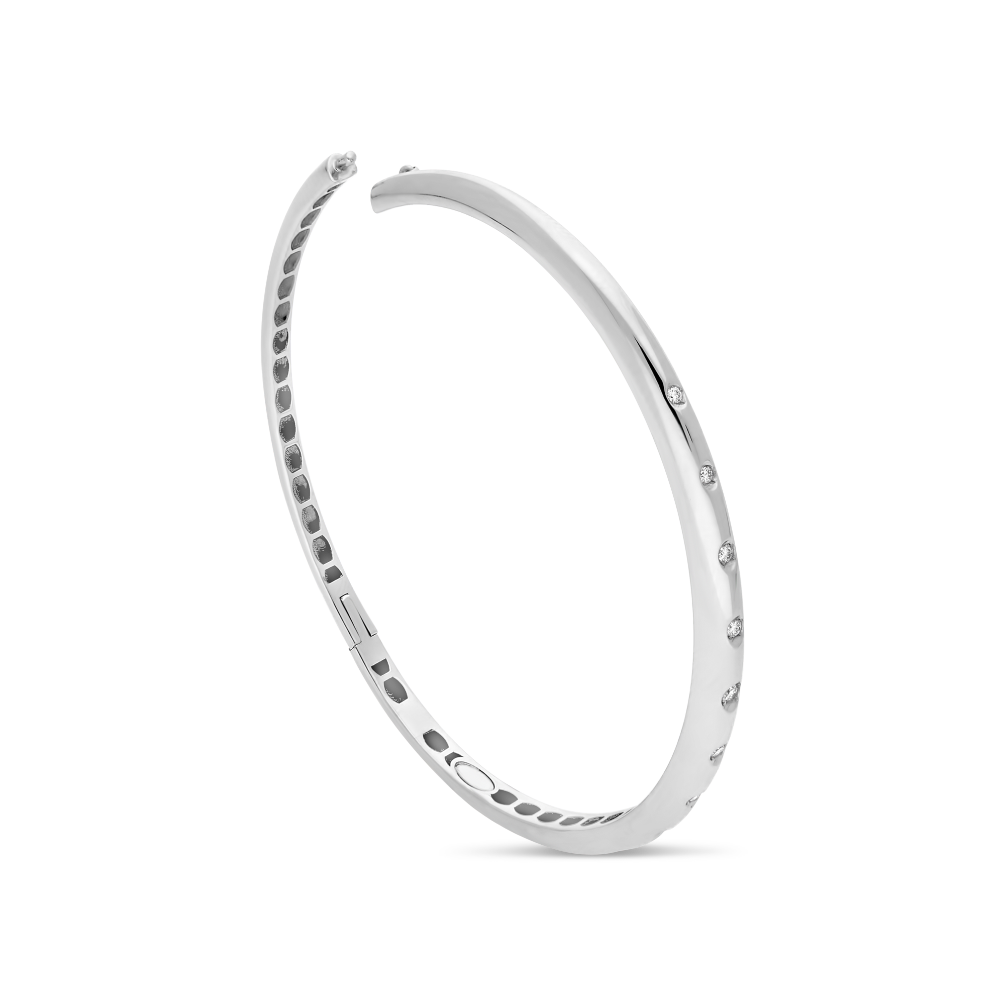 18ct White Gold Diamond Bangle