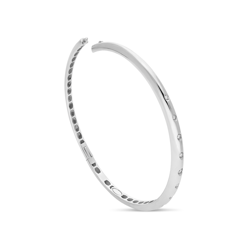 18ct White Gold Diamond Bangle