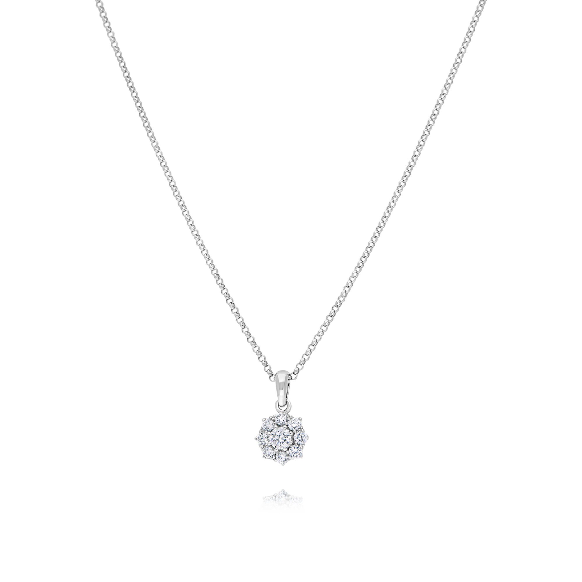 18ct White Gold Diamond Dot Necklace | Kin & Kin Fine Jewellery