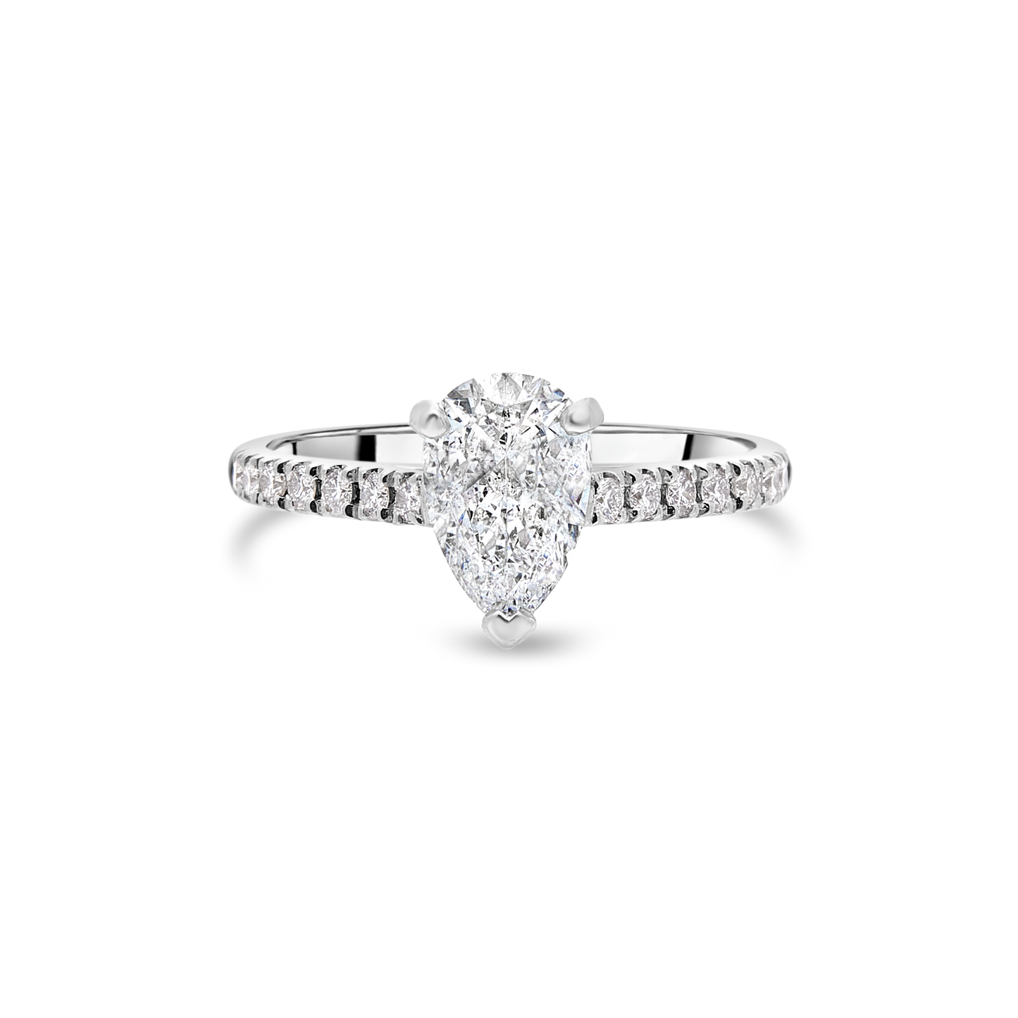 The "Amity" with Pear Diamond Platinum