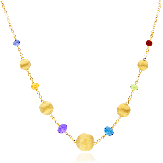 18ct Gold Multi-Gemstone "Africa" Necklace Marco Bicego