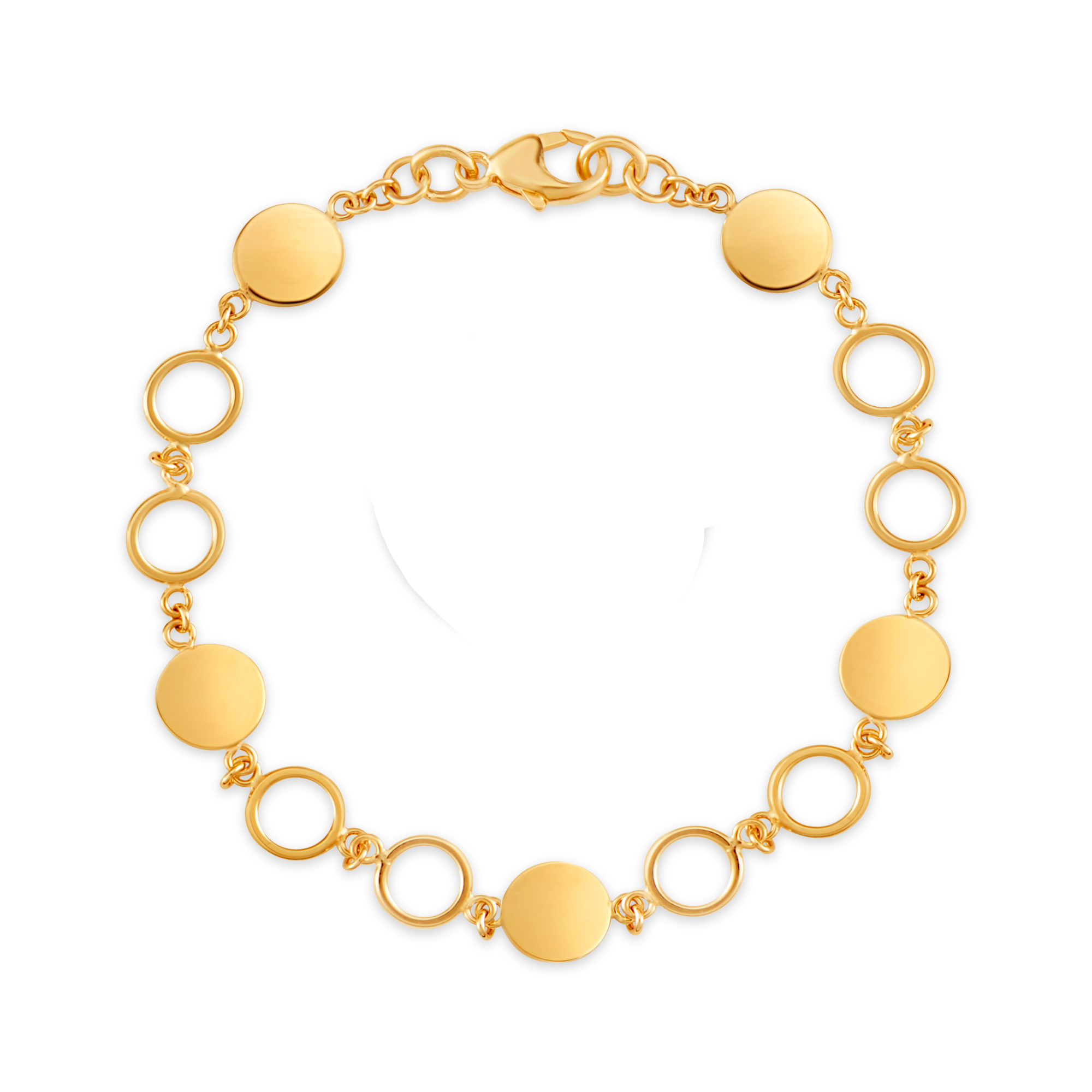 Gold Circle and Disc Bracelet