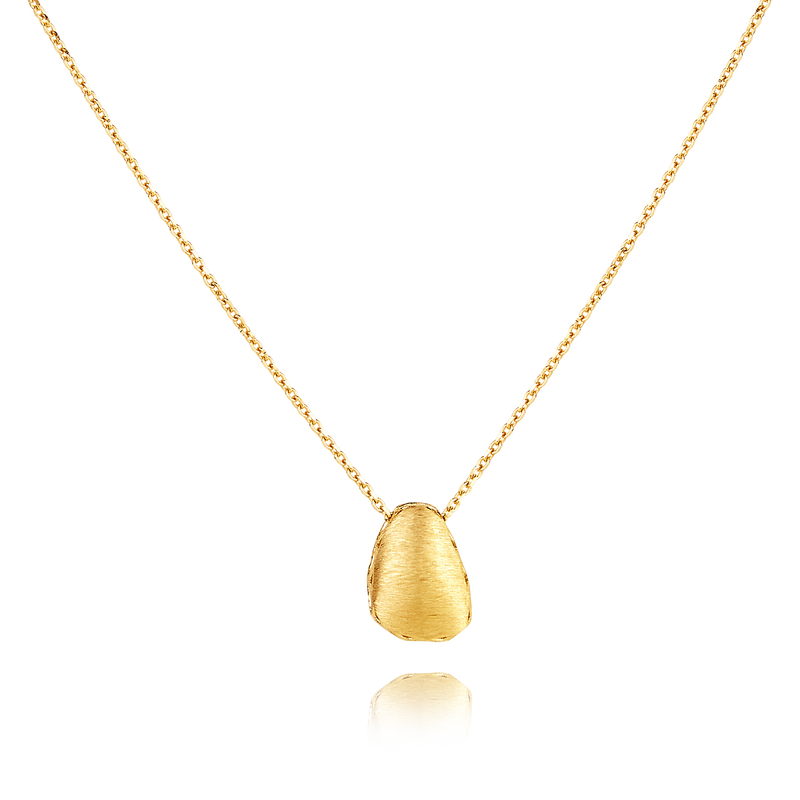 14ct Brushed Gold Nugget Pendant