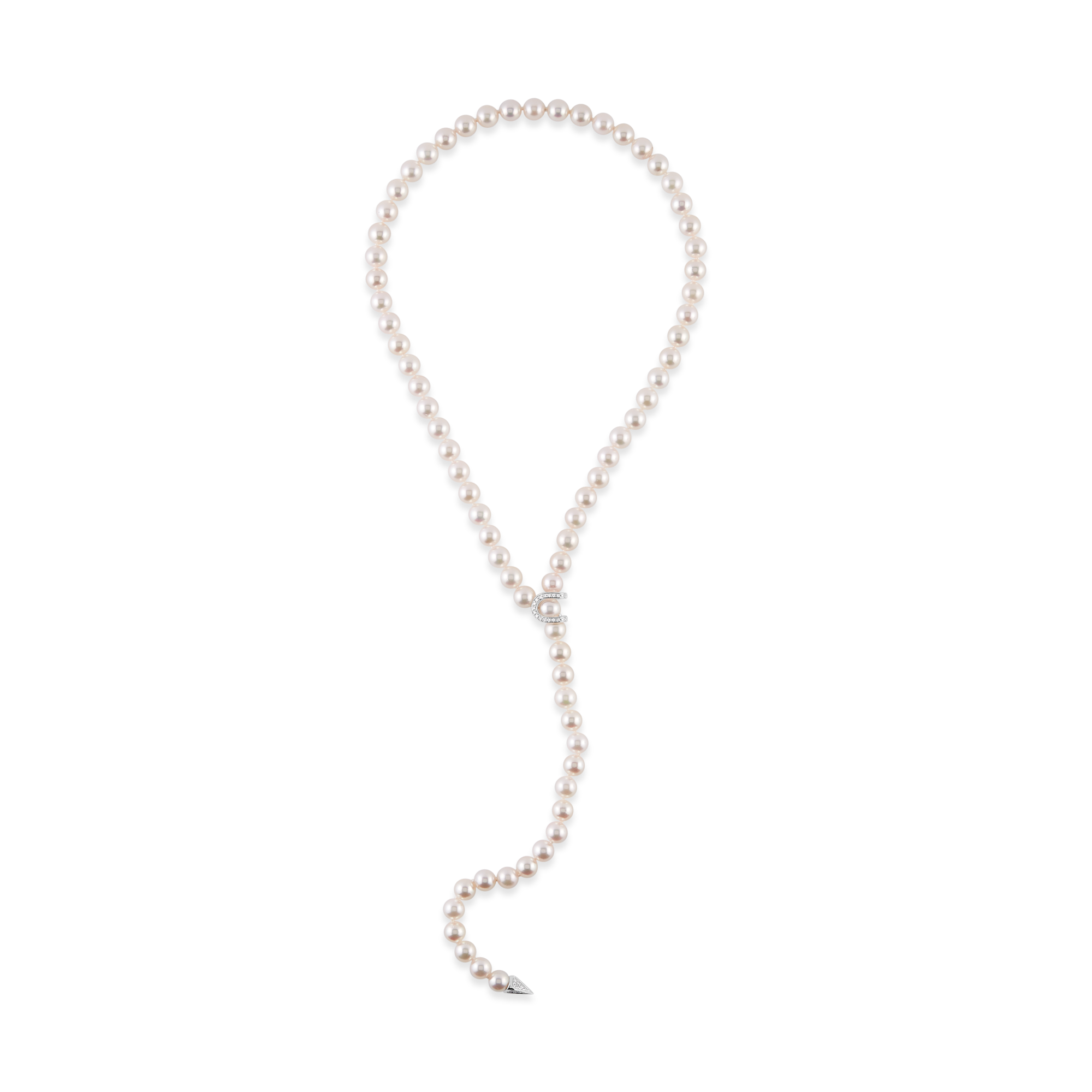Pearl and Diamond Tassel Necklace