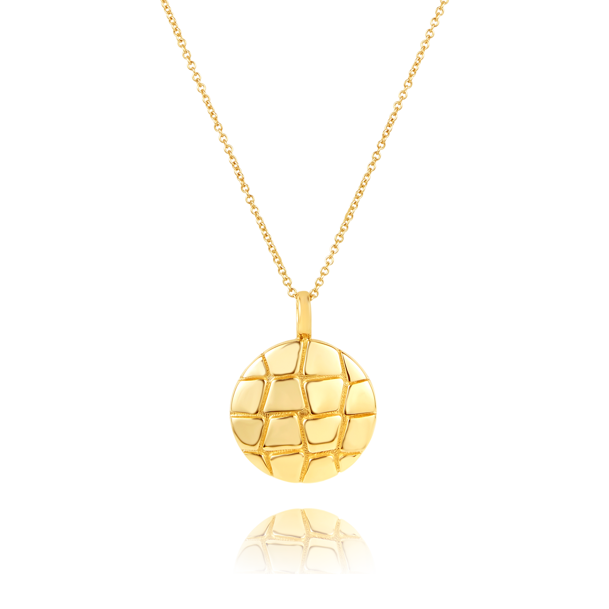 14ct Gold Flat Textured Pendant