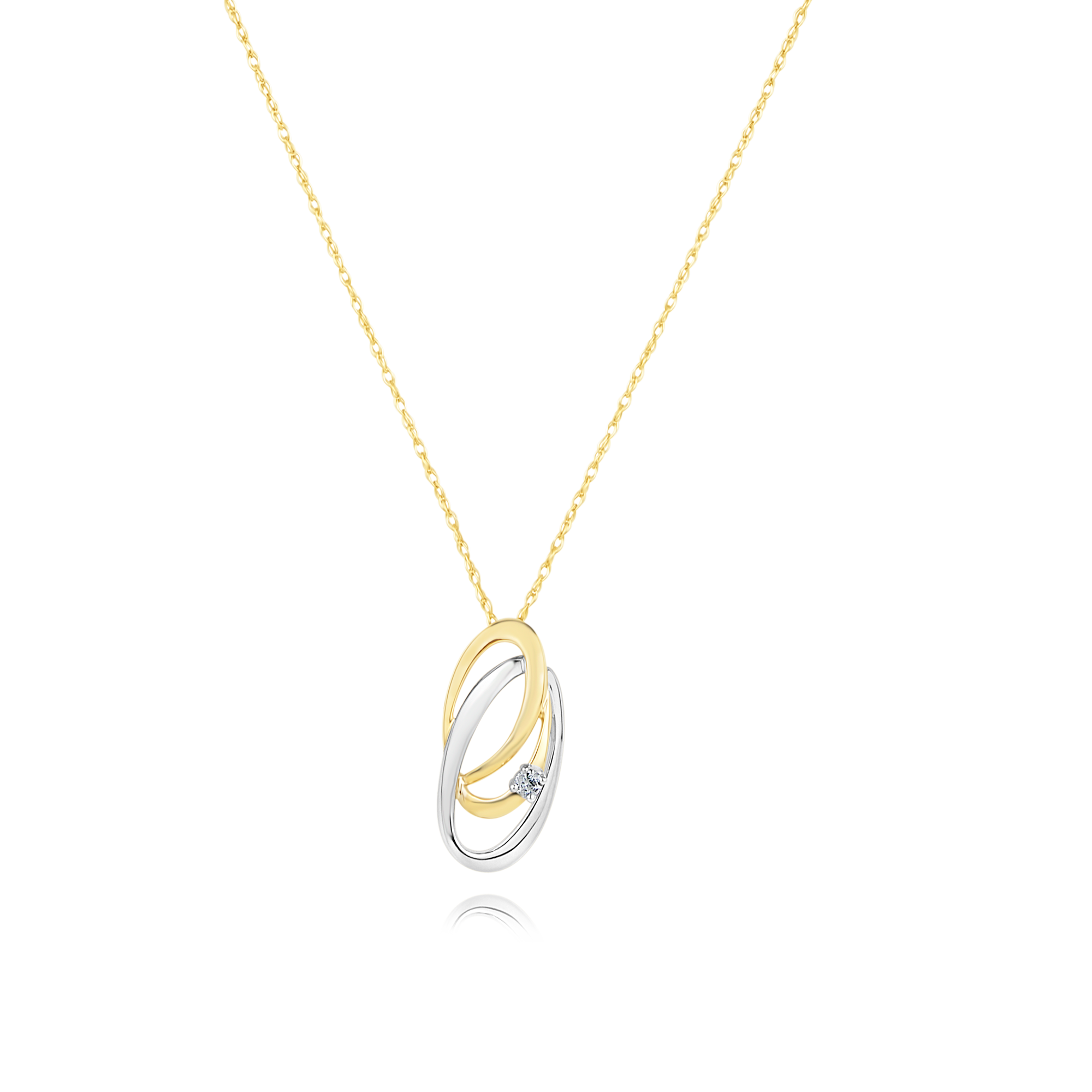 9ct Two Tone Diamond Pendant