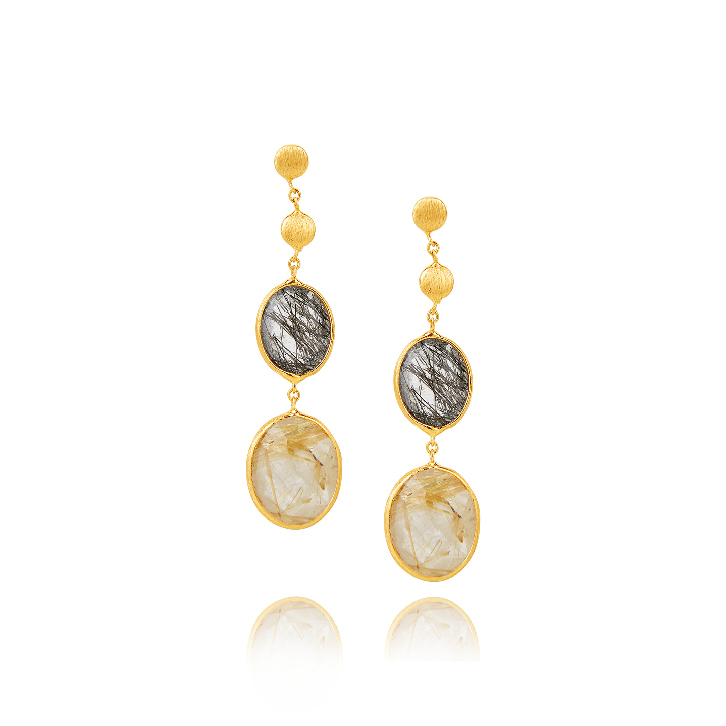 14ct Gold Quartz Drop Earrings