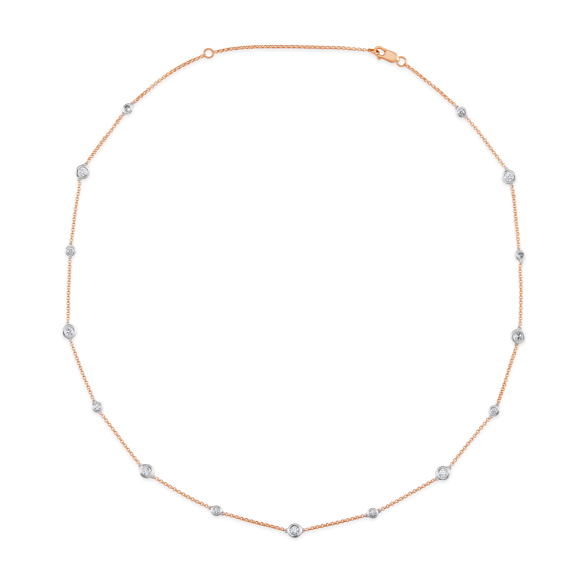 18ct Rose Gold and Diamond Neckchain