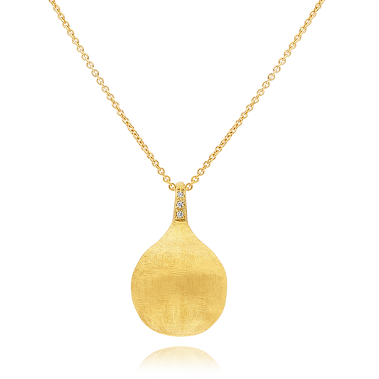 18ct Gold and Diamond "Africa" Pendant Long Chain Marco Bicego