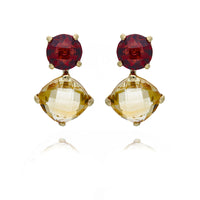 Garnet and Citrine Earrings