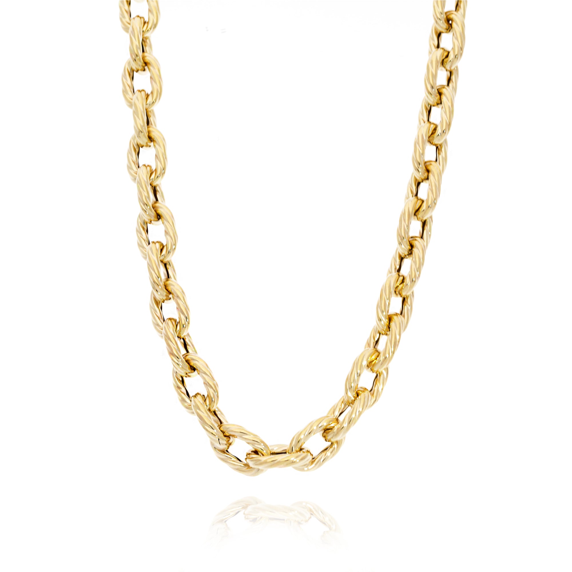 Yellow Gold Oval Twist Link Chain