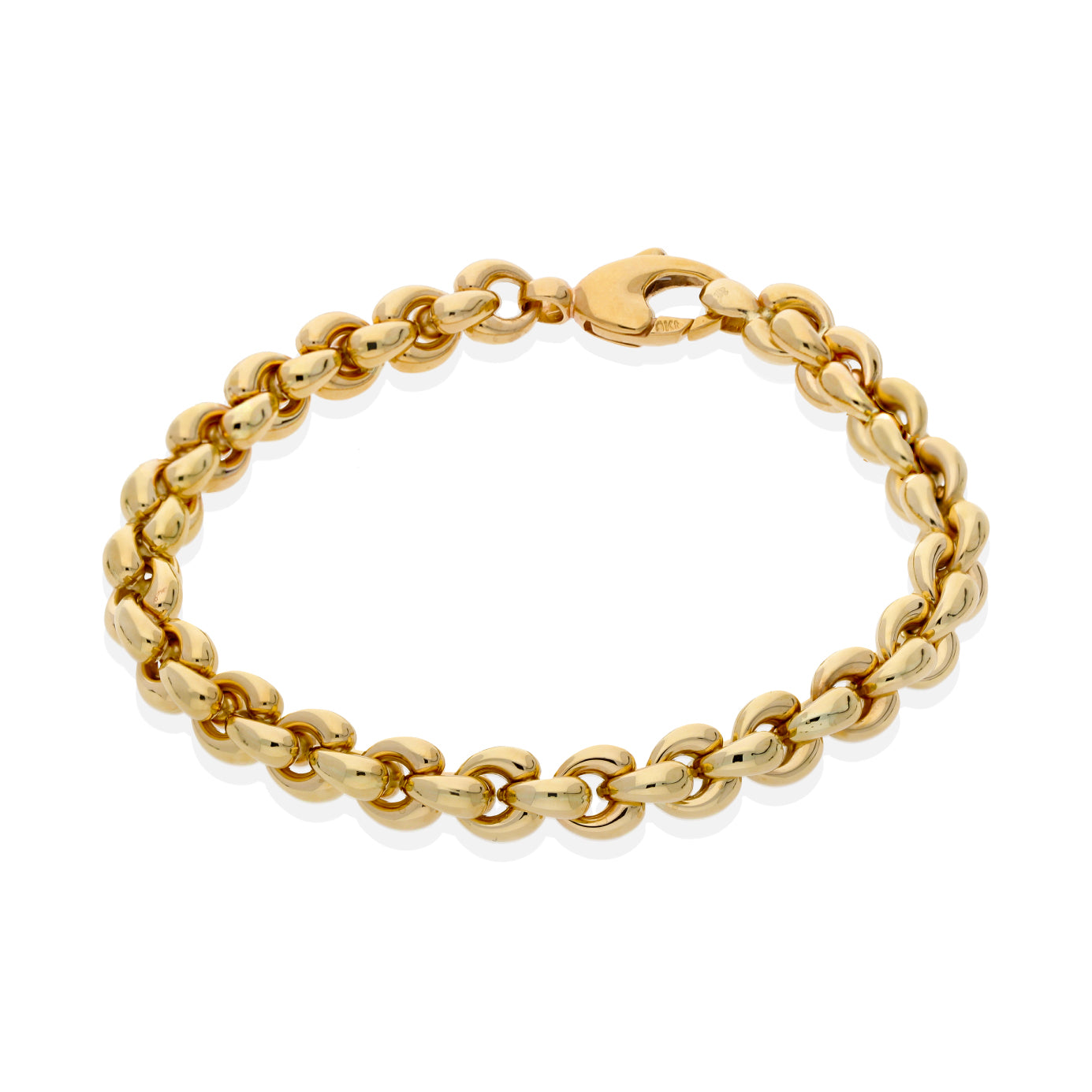 Yellow Gold Tight Round Link Bracelet