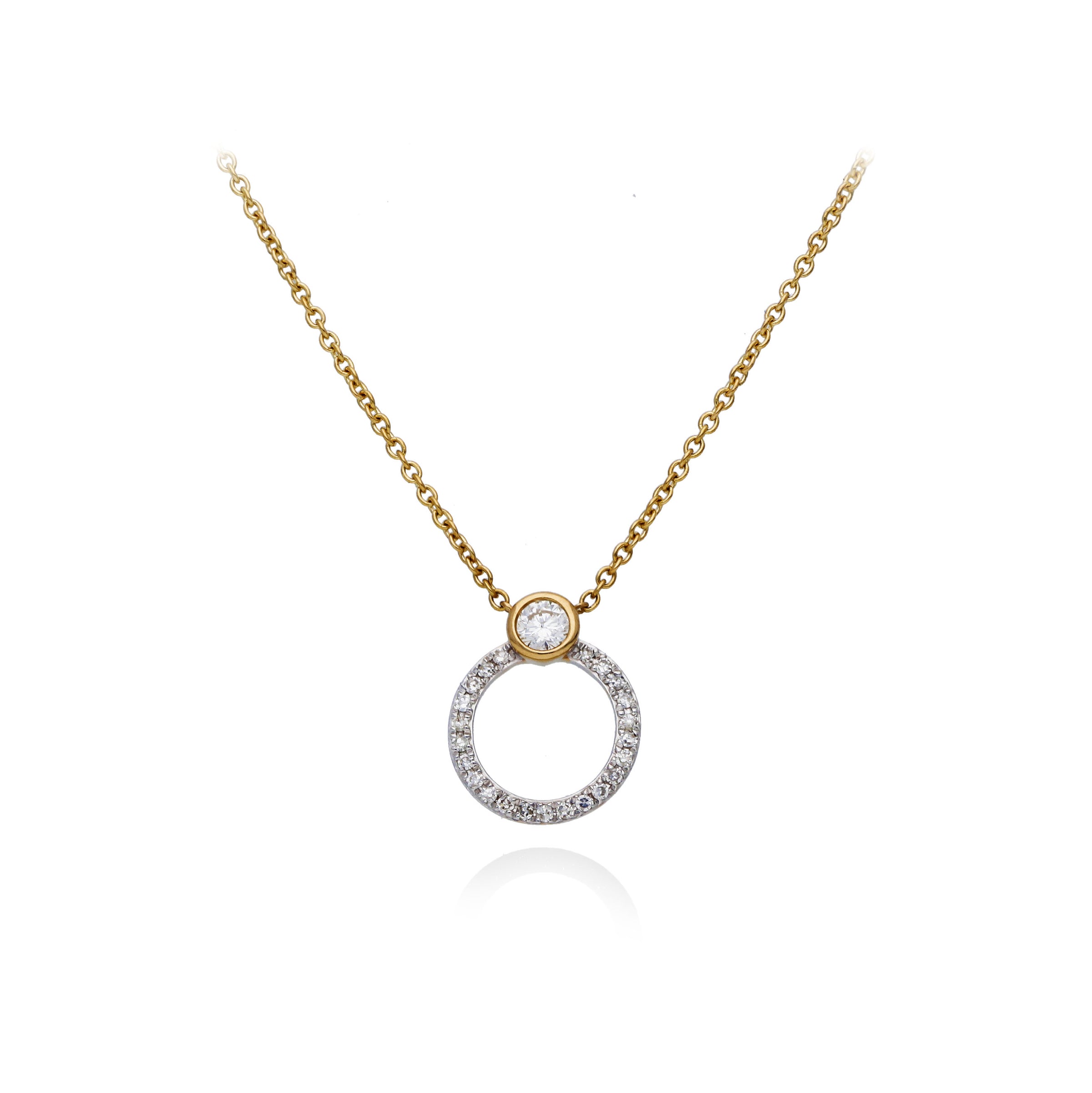 Diamond Bezel Circle Pendant