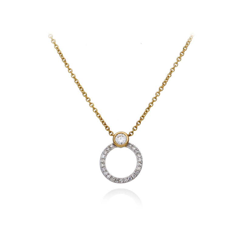 Diamond Bezel Circle Pendant