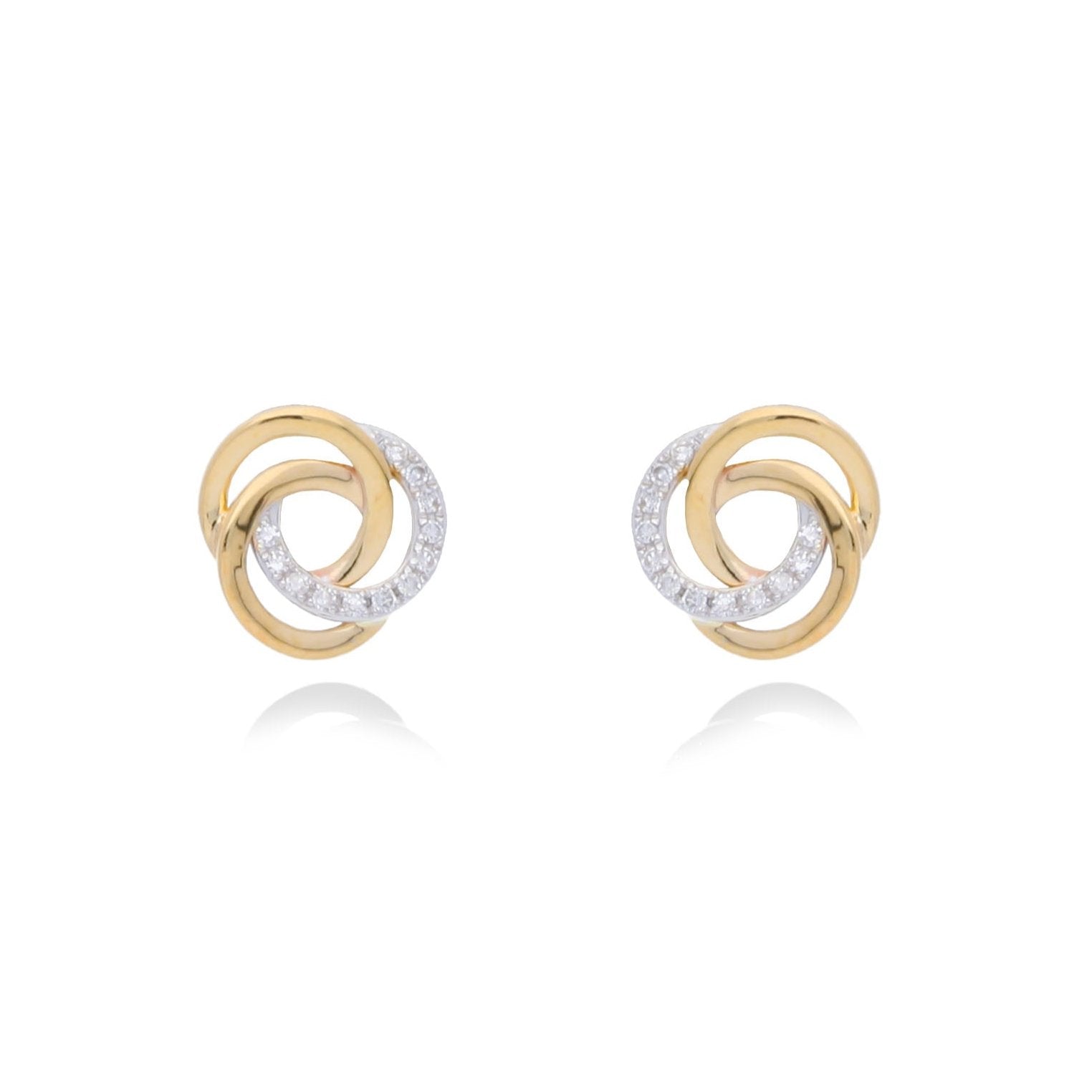 Diamond Set Spiral Earrings