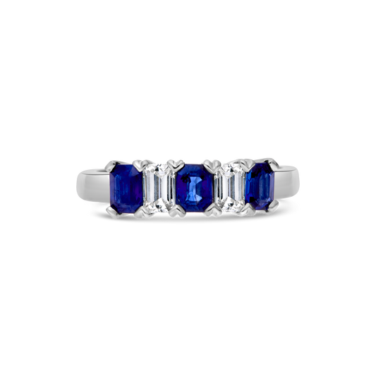 Sapphire and Diamond Octogon Ring