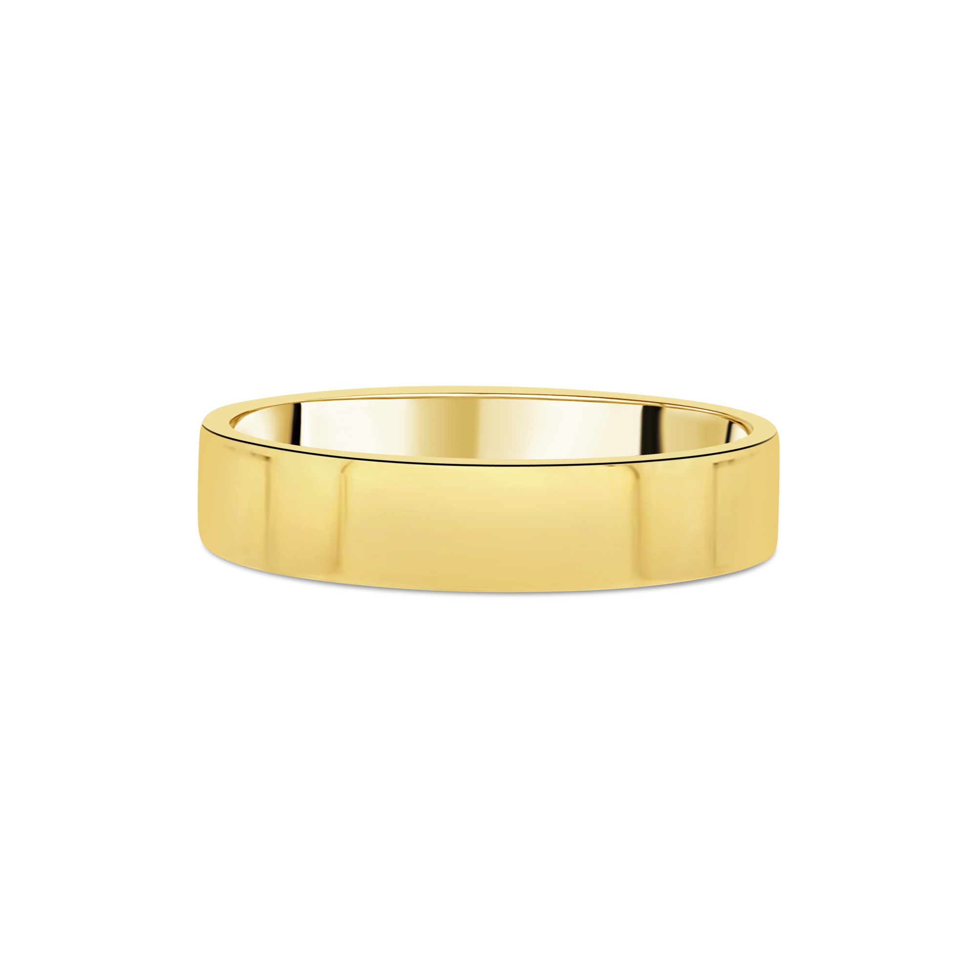 Yellow Gold 5mm Contemporary Comfort Fit Gents Wedding Band