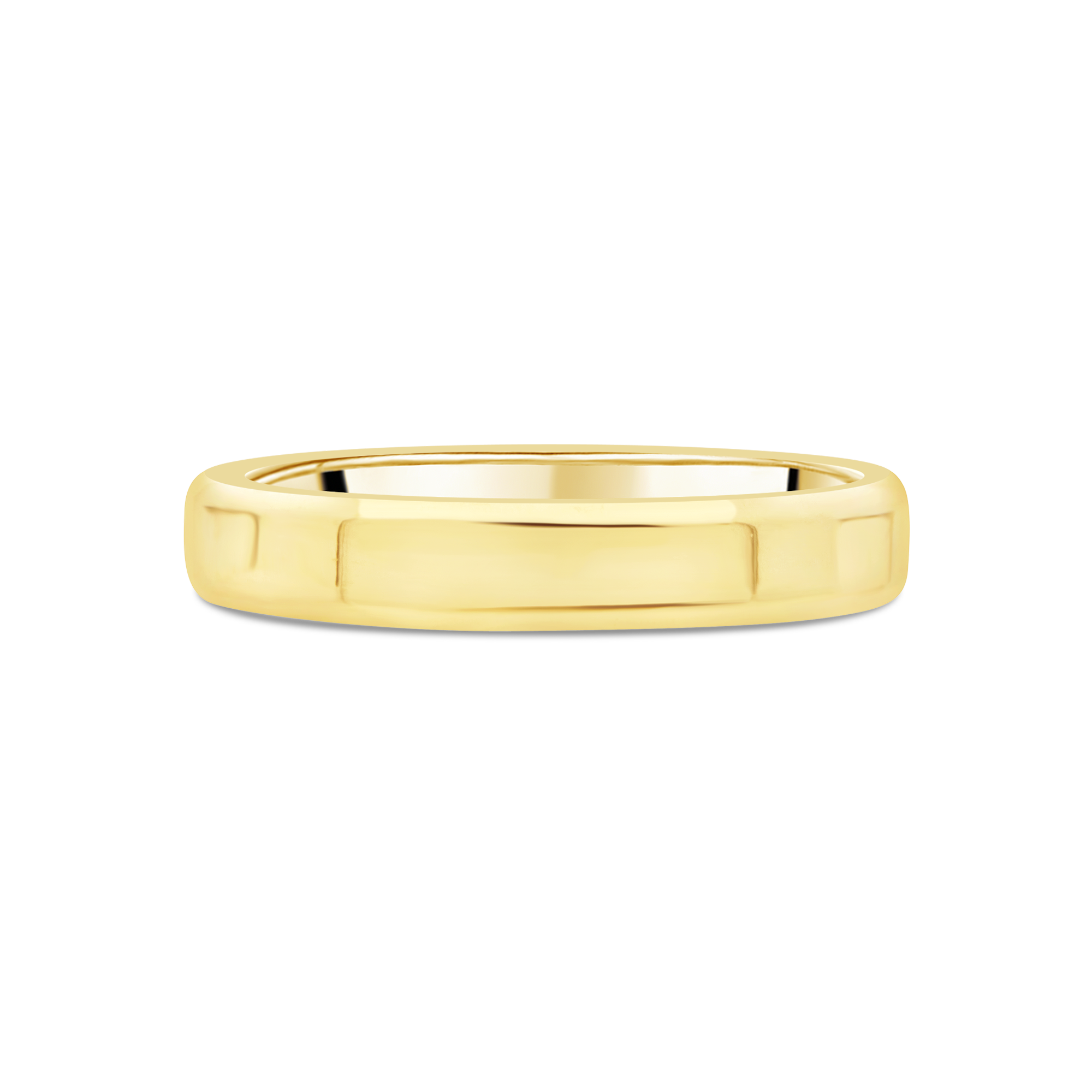 Yellow Gold 4mm Contemporary Comfort Fit Gents Wedding Band