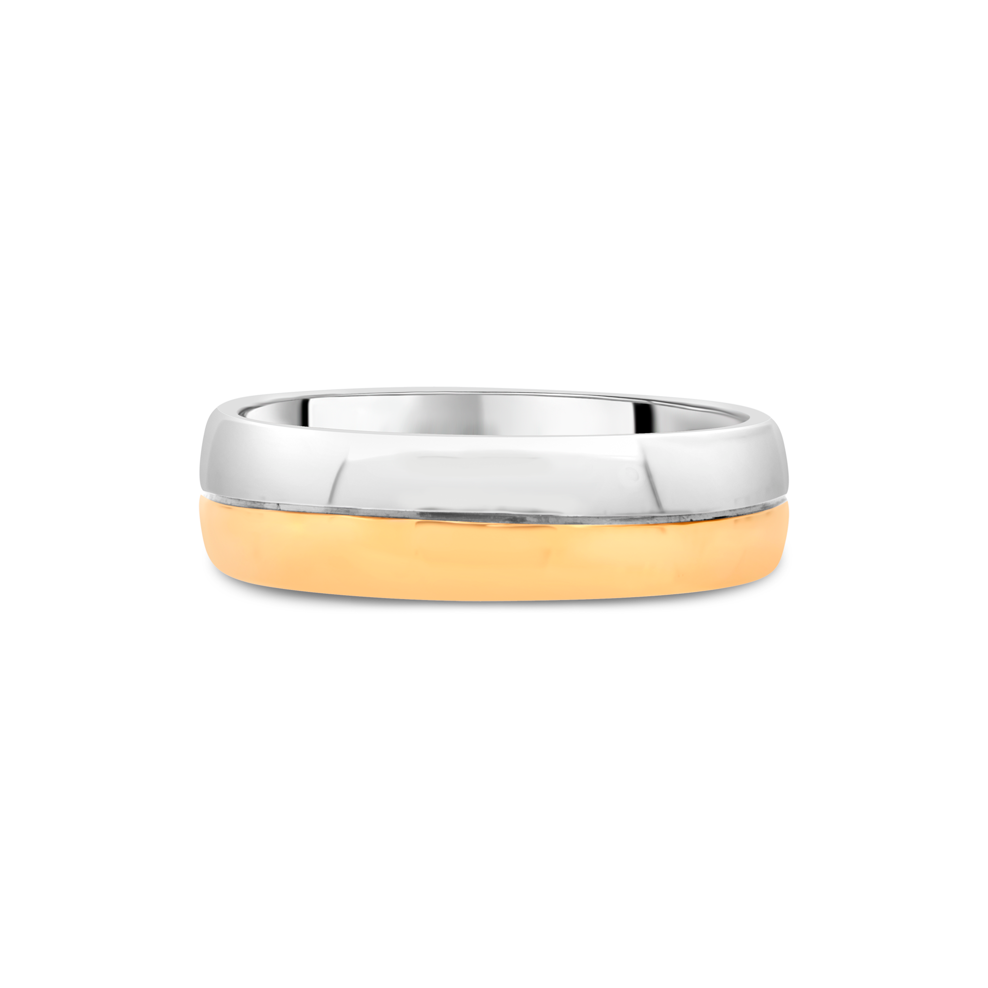 Two-Tone "Blush" Rose and White Gold 6mm Wedding Band