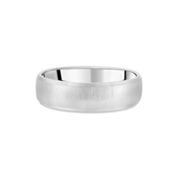 Brushed White Gold Gents Wedding Ring