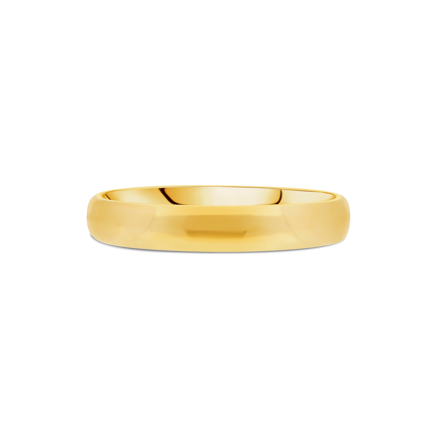 Yellow Gold 4mm Light-Weight Comfort Fit Gents Wedding Band