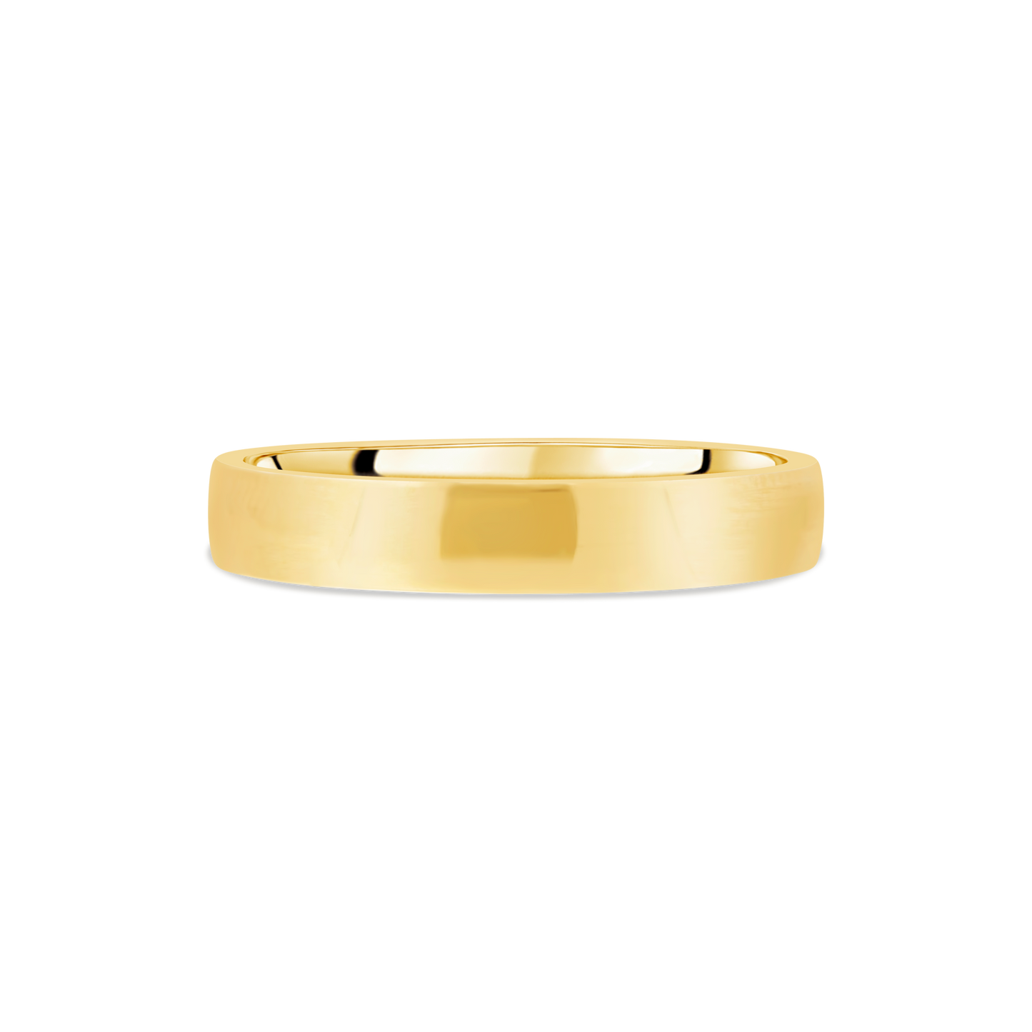 Yellow Gold D-Shaped 4mm Gents Wedding Band
