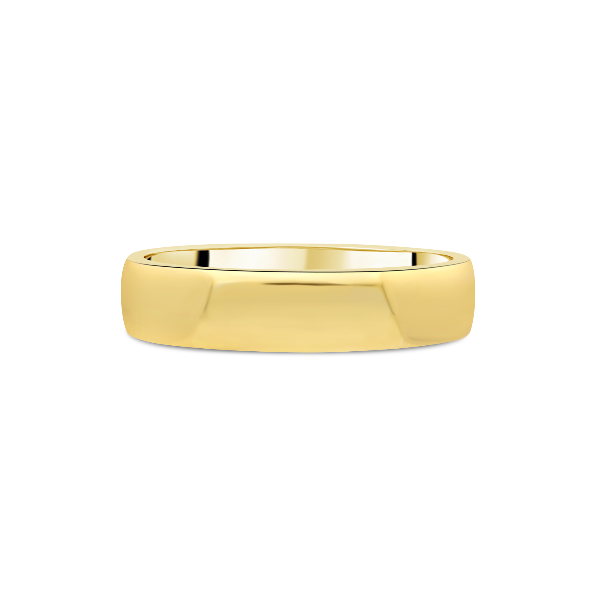 Yellow Gold 5mm D-Shaped Gents Wedding Band
