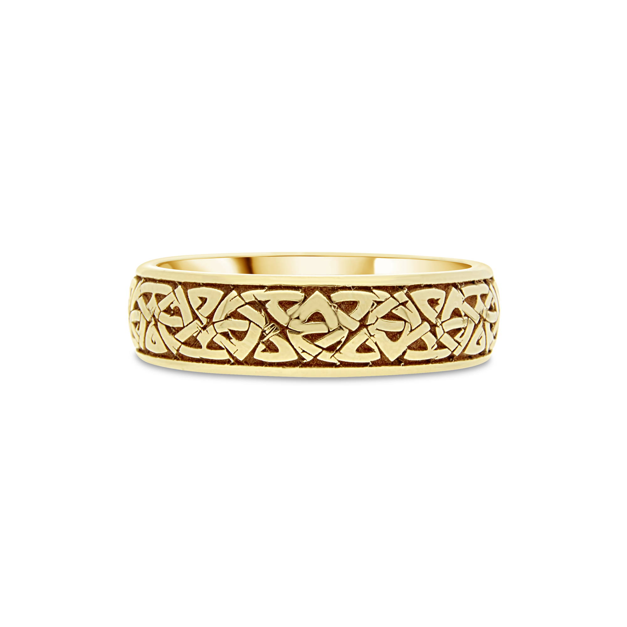Yellow Gold 6mm Gents Wedding Band with Celtic Pattern