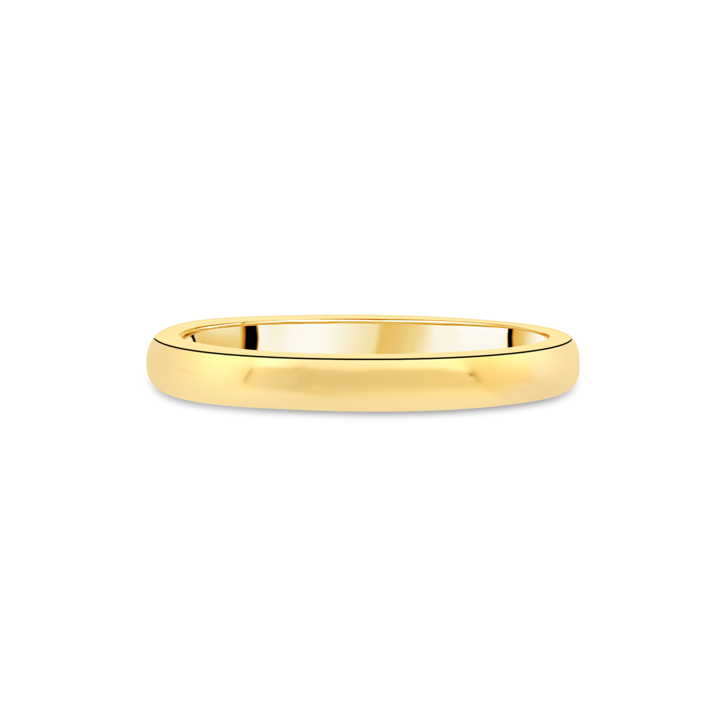 Yellow Gold 2.5mm D-Shaped Ladies Wedding Band