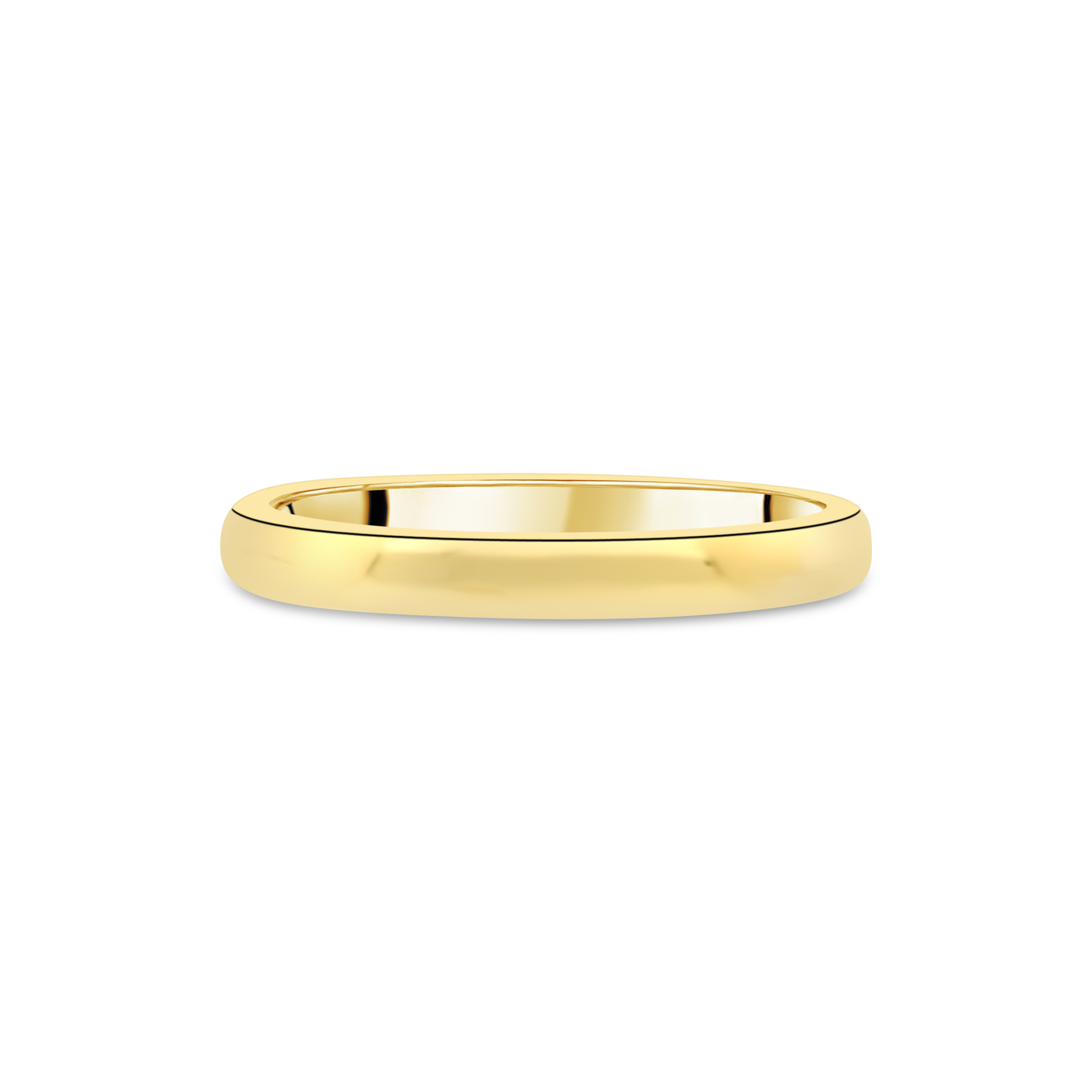 18ct Yellow Gold D-Shaped Ladies Wedding Band