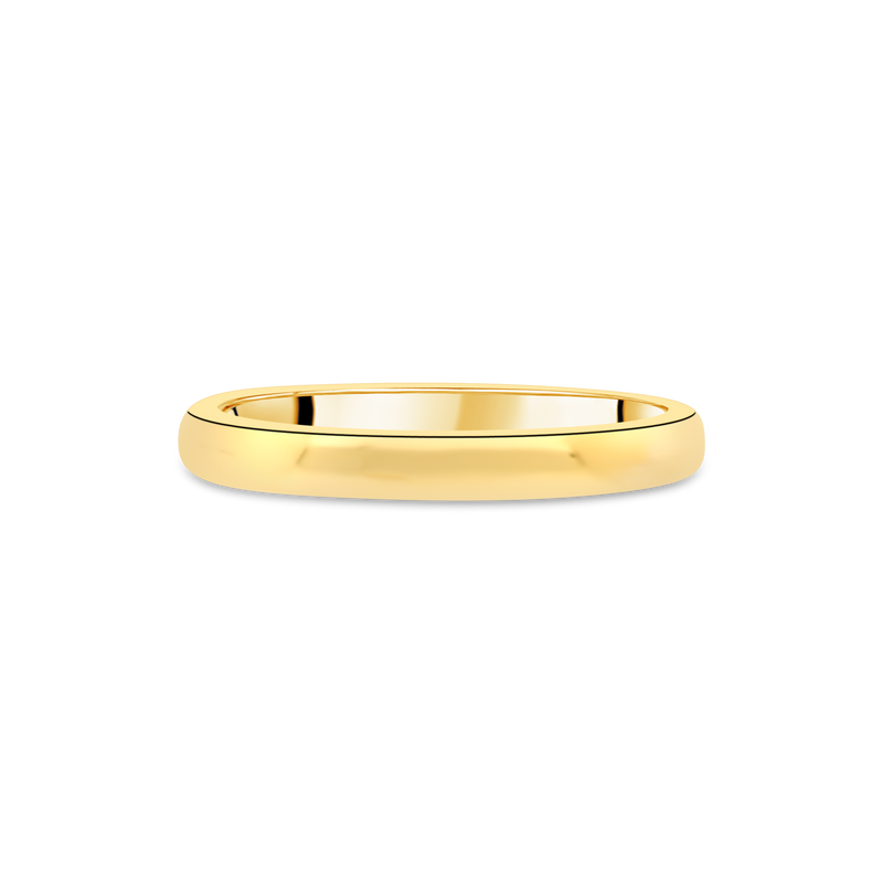 18ct Yellow Gold D-Shaped Ladies Wedding Band