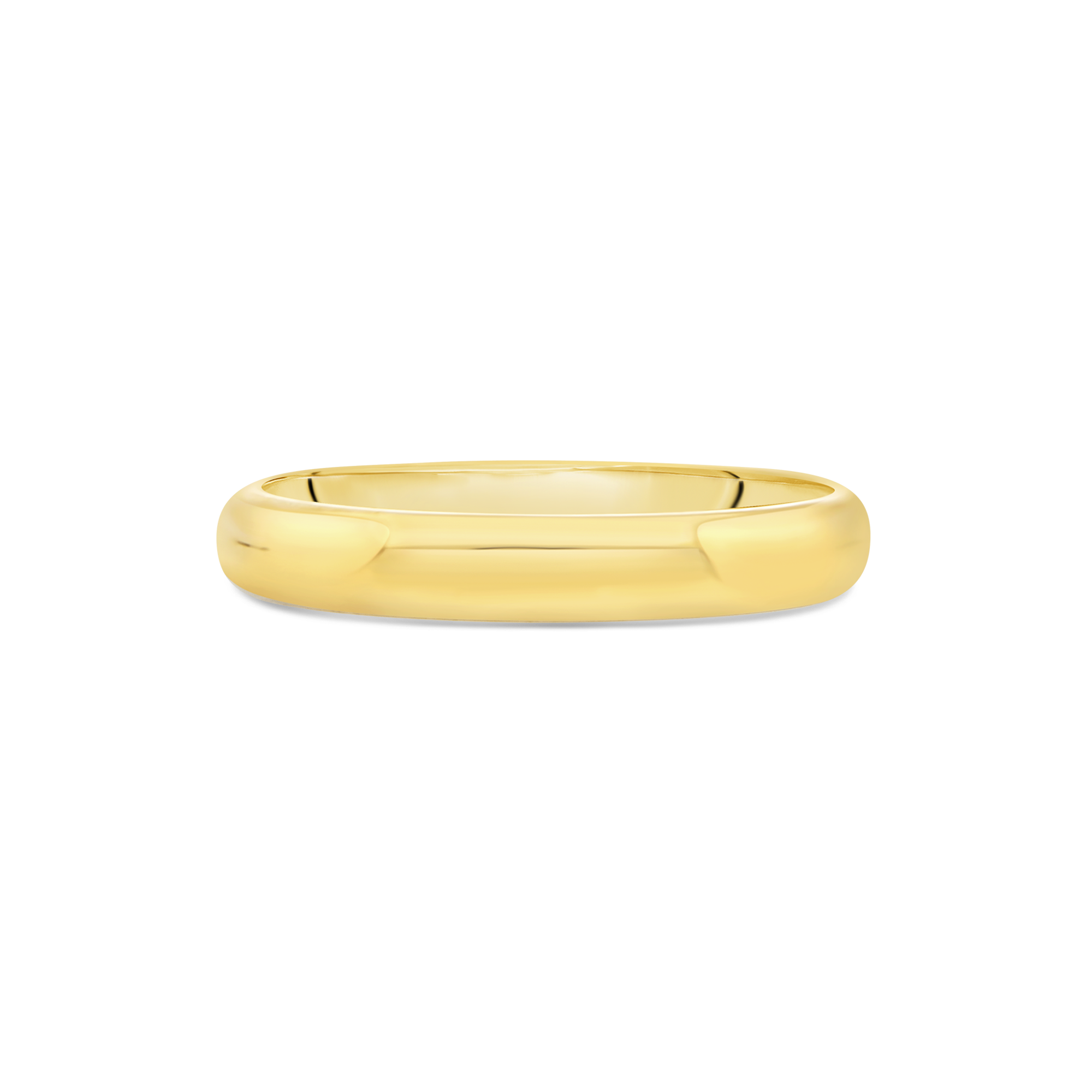 Yellow Gold 3mm D-Shaped Ladies Wedding Band