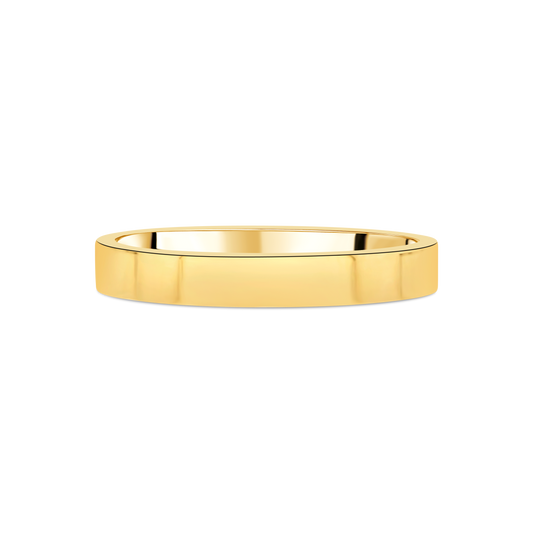 Yellow Gold 3mm Contemporary Comfort Fit Ladies Wedding Band